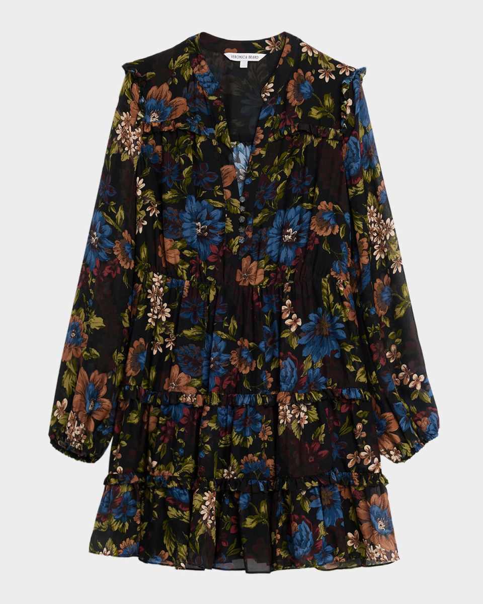 Justine Floral Silk Mini Dress